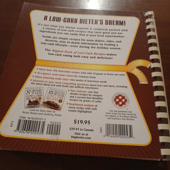 Better Home and Gardens Biggest Book of Low Carb Recipes GUC - Picture 4 of 4